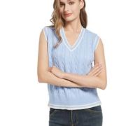 RefindWin Womens Sweater Vest Sleeveless Cotton Casual V Neck Pullover