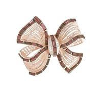 Refined Crystal Bow Brooch for Women - Classic Rhinestone Bowknot Lapel Pin for Dresses, Suits, and Special Occasions(brown)
