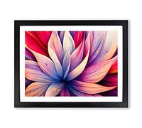 Refined Flower Splash Abstract Framed Wall Art Print A2 Black