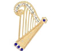 Refined Gold Enamel Brooch - 7.2 * 5.2cm Metal Accessory with Safety Pin Closure