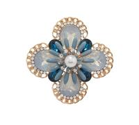Refined Gold Plated Rhinestone Opal Clover Brooch Pin for Women & Men - Victorian Style Crystal Shell Pearl Accessory for Weddings & Parties