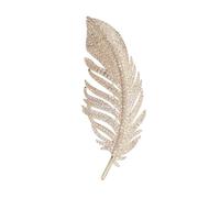 Refined Gold Rhinestone Feather Brooch Pin for Women and Men - Stylish Crystal Leaf Lapel Pin for Wedding, Birthday, and Formal Events