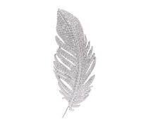 Refined Rhinestone Feather Brooch Pin for Men and Women - Stylish Crystal Leaf Lapel Pin for Wedding, Birthday, and Special Occasions