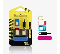 Refined® Sim Card Adapter 5in1 Nano Micro Standard Sim Card Adaptor Kit Converter With Sander Bar and Tray Open Needle