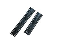 REFKIT 22mm 24mm Black Brown Blue Genuine Leather Watchband For Breitling Watch Strap For Avenger Belt For Navitimer Bracelet (Color : Black, Size : 22mm)