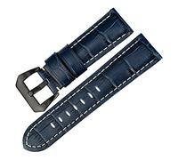 REFKIT Genuine Leather Watch Strap 22mm 24mm 26mm Fashion Blue Watch Accessories For Panerai Watch Band (Color : Blue WB, Size : 24mm)