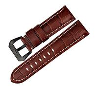 REFKIT Genuine Leather Watch Strap 22mm 24mm 26mm Fashion Blue Watch Accessories For Panerai Watch Band (Color : Brown WB, Size : 26mm)