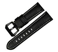 REFKIT Genuine Leather Watch Strap 22mm 24mm 26mm Fashion Blue Watch Accessories For Panerai Watch Band (Color : Black WB, Size : 22mm)