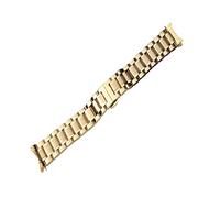 REFKIT Watch Band 12mm 14mm 15mm 16mm 17mm 18mm 19mm 20mm 21mm 22mm 23mm 24mm Stainless Steel Watch Strap Curved End Butterfly Buckle Strap Bracelet (Color : Gold, Size : 15mm)