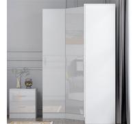 Reflect 2Pc Wardrobe Bundle - 1 Door Corner + 1 Door Plain - White Gloss & Matt White - H: 180Cm X W: 112Cm X D: 74Cm