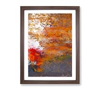 Reflect On The Past Abstract Framed Print for Living Room Bedroom Home Office Décor, Wall Art Picture Ready to Hang, Walnut A2 Frame (64 x 46 cm)