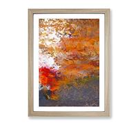 Reflect On The Past Abstract Framed Print for Living Room Bedroom Home Office Décor, Wall Art Picture Ready to Hang, Oak A2 Frame (64 x 46 cm)