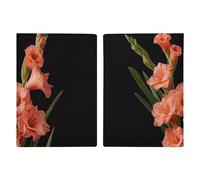 Reflected in Water Passport Wallet Travel Passport Holder Pu Passport Cover Slim Card Case Cover for Women Men Leather Holder Case Travelling Essentials, Coral Colored Flowers, 20.3x13.8cm