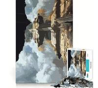 Reflected Temple Ruins 1000 Pieces Jigsaw Puzzles for Adults Fine Logic Toy Leisure Time Neat Edge Art Collectible (38x52cm)