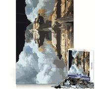 Reflected Temple Ruins 1000 Pieces Jigsaw Puzzles for Adults Fine Logic Toy Leisure Time Neat Edge Art Collectible (38x52cm)