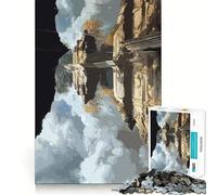 Reflected Temple Ruins Jigsaw Puzzles for Adults1000 Piece Mind Game Toy Anxiety Relief Neat Cut Art Collectible (50x75cm)