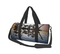 Reflection Guitar Round Travel Duffel Bag - Large Capacity Durable Carry-On Bag for Vacation, Gym, Short Trips