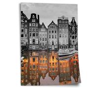 Reflection in Amsterdam Poster, Black and White, Black and White, Photography, Unframed Art Print, Mural - A4, A3, A2, A1, A0, XXL - Living Room, Bedroom, Kitchen, Decoration
