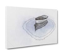 Reflection of a Boat in Abstract Canvas Print for Living Room Bedroom Home Office Décor, Wall Art Picture Ready to Hang, 30 x 20 Inch (76 x 50 cm)