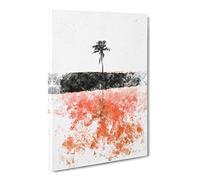 Reflection Of A Palm Tree In Hawaii Watercolour Canvas Print | Gallery Wrapped 30mm Frame Wall Art | 20x14 inches | Ready to Hang | Modern Floral Picture | Living Room Bedroom Lounge Office