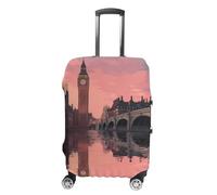Reflection of Big Ben Custom Suitcase Cover Washable Travel Luggage Protector Case