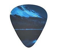 Reflection of snowy mountain on body of water under Printed Guitar Picks Personalized Guitar Plectrums 12 Pcs For Acoustic Guitar Electric Guitar And Bass Bulk Guitar Pick One Size