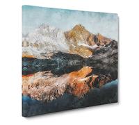 Reflection of the Alps Canvas Print | Gallery Wrapped 30mm Frame Wall Art | 20x20 inches | Ready to Hang | Modern Picture | Living Room Bedroom Lounge Office