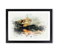 Reflection of The Alps in Abstract Framed Print | A2 Black Framed Wall Art | Ready to Hang | Abstract Fantasy Picture | Living Room Bedroom Lounge Office