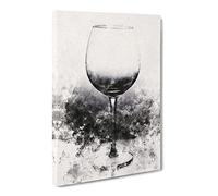 Reflection Of The Wine Glass Watercolour Canvas Print | Gallery Wrapped 30mm Frame Wall Art | 20x14 inches | Ready to Hang | Modern Still Life Picture | Living Room Bedroom Lounge Office