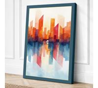 Reflections at Dusk Modern Canvas Wall Art Print 24x16 Inch (61 x 41 cm)