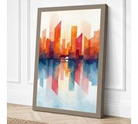 Reflections at Dusk Modern Canvas Wall Art Print 30x20 Inch (76 x 51 cm)