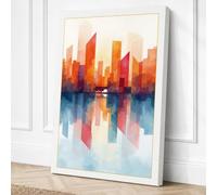 Reflections at Dusk Modern Canvas Wall Art Print 30x20 Inch (76 x 51 cm)