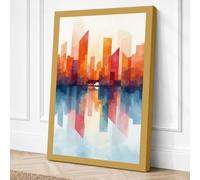 Reflections at Dusk Modern Canvas Wall Art Print 36x24 Inch (91 x 61 cm)