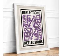 Reflections in Purple Geometric Framed Wall Art Print A4 (29.7×21cm) White, Wall Decor for Living Room, Bedroom, Office & Home, Ready to Hang, Art Gift