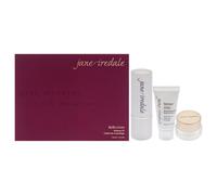 Reflections Makeup Kit by Jane Iredale for Women - 3 Pc Gift Set Glow Time Highlighter Stick - Solstice, 24K Gold Dust Shimmer Powder, 0.24oz Smooth Affair Illuminating Glow Face Primer Mini