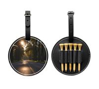 Reflections of Trees Black Printed Golf tee Storage Bag - for Men only, Durable PU Material, Easy to Carry, Enhance The Golf Experience