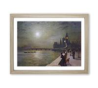 Reflections On The Thames By John Atkinson Grimshaw Framed Print Oak A2
