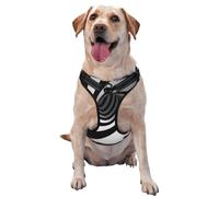 Reflective Abstract Circle Swirl printed dog harness breathable adjustable pet vest 4 sizes L with quick-release buckles suitable for walks and camping