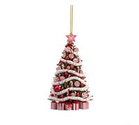 Reflective Acrylic Christmas Tree Pendant Ornament for Holiday Decoration with Secure Hook for Hanging on Tree Branches (B)