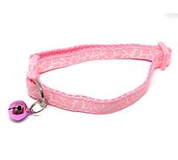 Reflective & Adjustable Cat, Dog, Small Animal Pet Collar; Bells to Stop Hunting. Funky Patterned, Paw Prints. Designed for Visibility [PINK GIRAFFE]