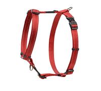 Reflective Adjustable Dog H Harness for Large Dogs; matching collar and leash available, Red