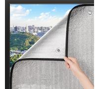 Reflective Aluminum Foil Window Film UV Protection Sun Blocking Privacy Tint Blackout Film with Suction Cups for Home & Car (110x220cm 43x87in)