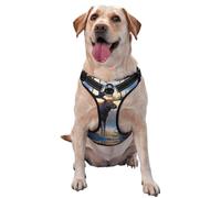 Reflective Animal Northern Moose printed dog harness breathable adjustable pet vest 4 sizes XL with quick-release buckles suitable for walks and camping