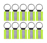 Reflective Backpack Label - Set of 10 Safety Hooks | Pendant Keychain with Night Visibility, Reflective Accessories for Kids and Adults, Camping, School, Sports, Travel in F