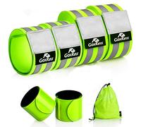 Reflective Bands Running Gear 6 Pack-Adjustable Reflective Armband Arm Wrist Ankle Leg Bands Reflectors -Reflective Tape Straps for Clothing Night Running Cycling Walking -Slap Bracelets,Green