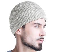 Reflective Beanie for Men | Women Men Reflective Running Beanie | Winter Warm Knit Hat Caps, Versatile High Visibility Beanie for Cyclists, Runners White