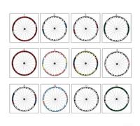 Reflective Bicycle Wheel Ring Stickers 2 Pack for Mountain Bikes Compatible with Wheels 56cm+ Diameter and 2cm+ Rim Width for Decoration Use (12)