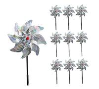Reflective Bird Repellant Windmills Holographic Bird Deterrent Pinwheels to Scare Off Birds Protect Garden Crop Fruits Flowers, Pack of 10 scarers for gardens