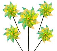 Reflective Bird Scarer Windmill,Repellent Windmills Scare Birds pigeons deterrent,Colorful Rainbow Pinwheel wind spinners for protection of garden crops, fruits, flowers, lawns (5Pcs-F)