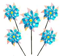 Reflective Bird Scarer Windmill,Repellent Windmills Scare Birds pigeons deterrent,Colorful Rainbow Pinwheel wind spinners for protection of garden crops, fruits, flowers, lawns (5Pcs-G)
